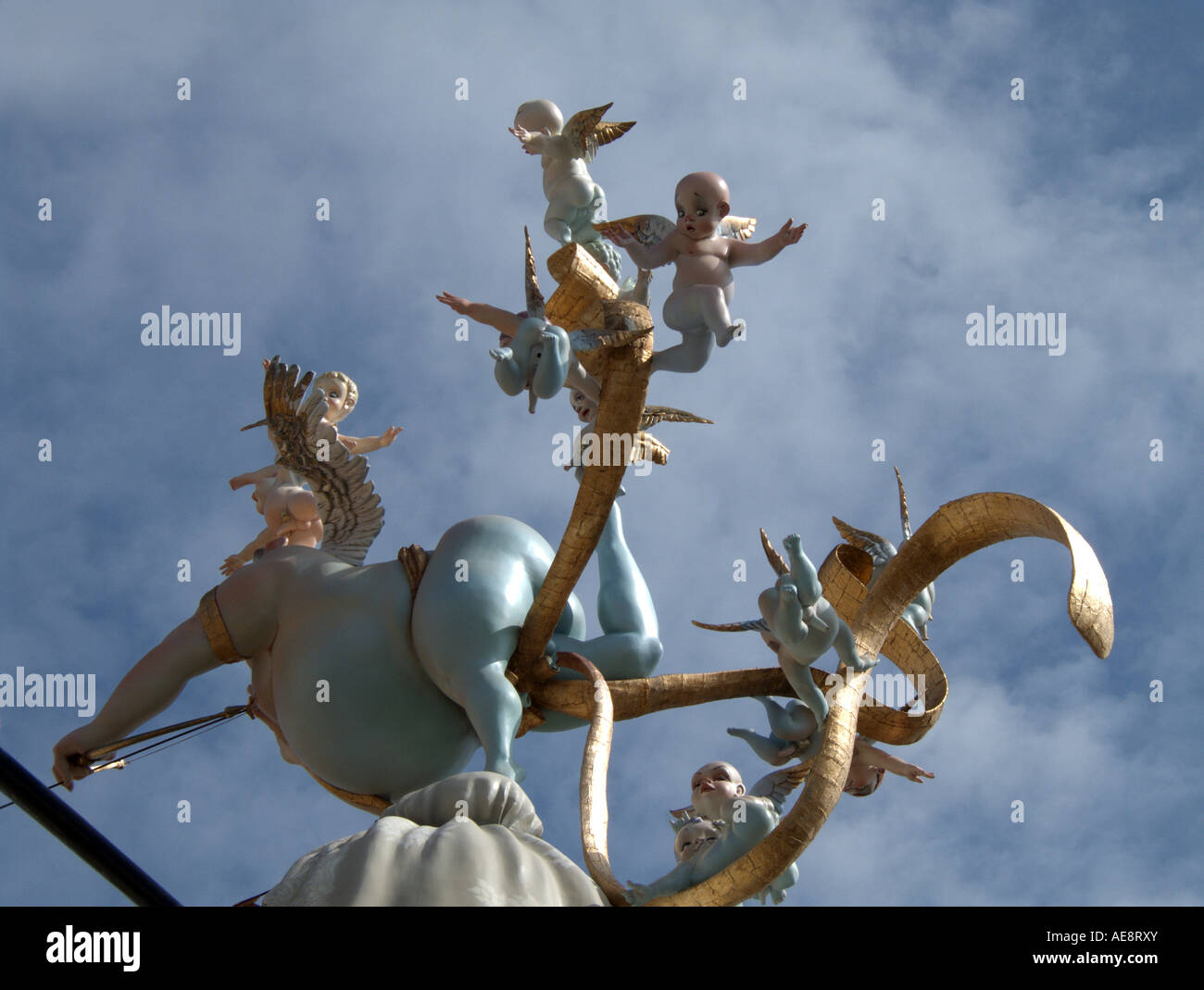 Gruppe von "Ninots". Las Fallas. Valencia. Spanien. Stockfoto