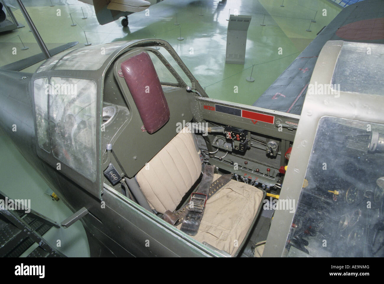 Das Cockpit der Kawasaki Ki-100 Typ 5 Imperiale japanische Armee Kämpfer Stockfoto