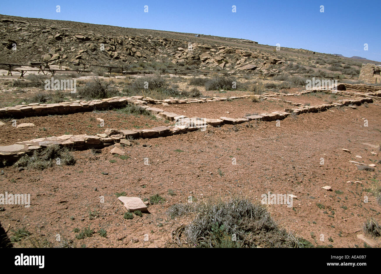 Petrified Forest National Park Arizona USA Painted Desert Puerco Pueblo-Indianer Ruinen Ruinen Stockfoto