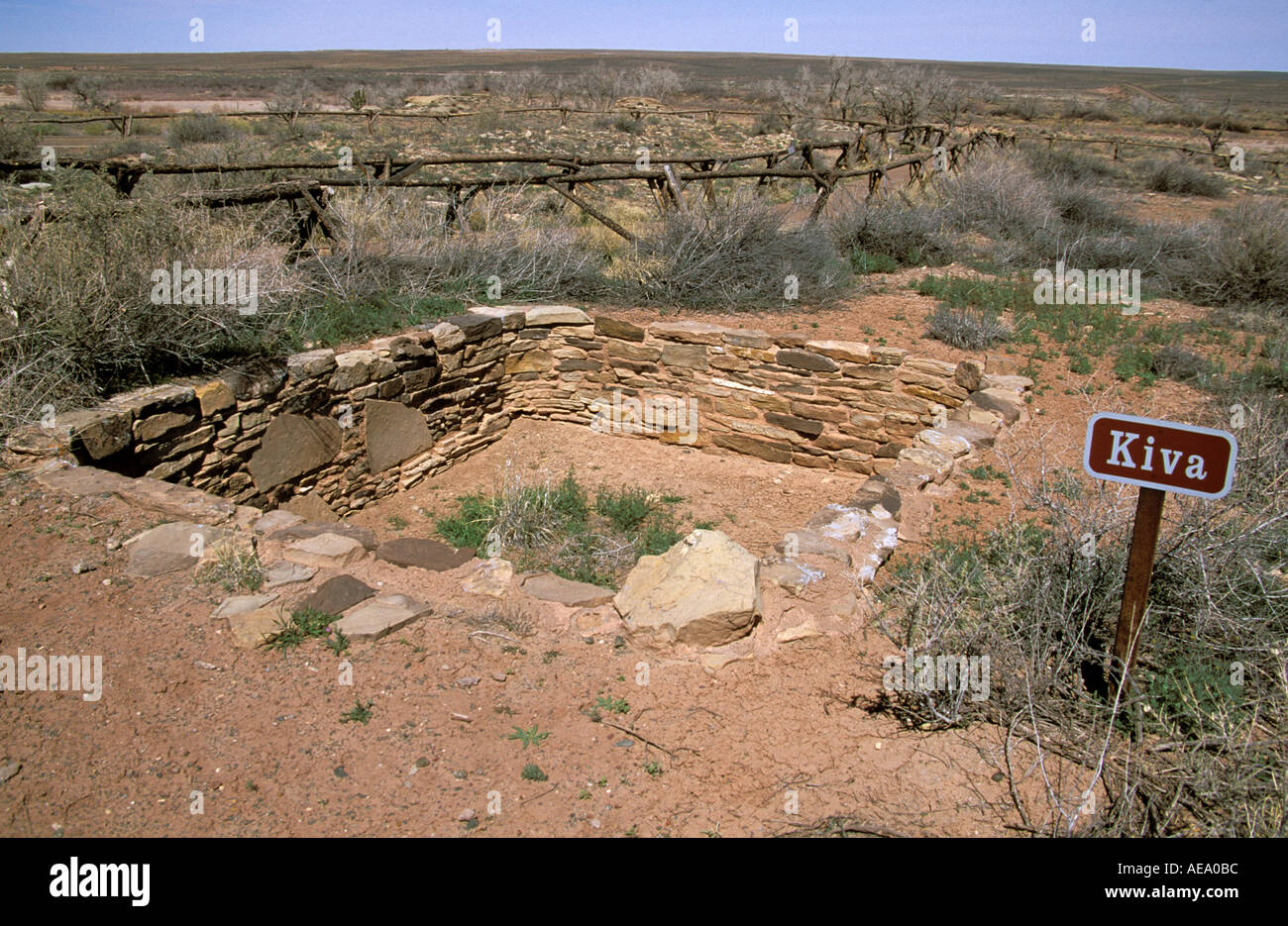 Petrified Forest National Park Arizona USA Painted Desert Puerco Pueblo-Indianer Ruinen Ruinen Stockfoto