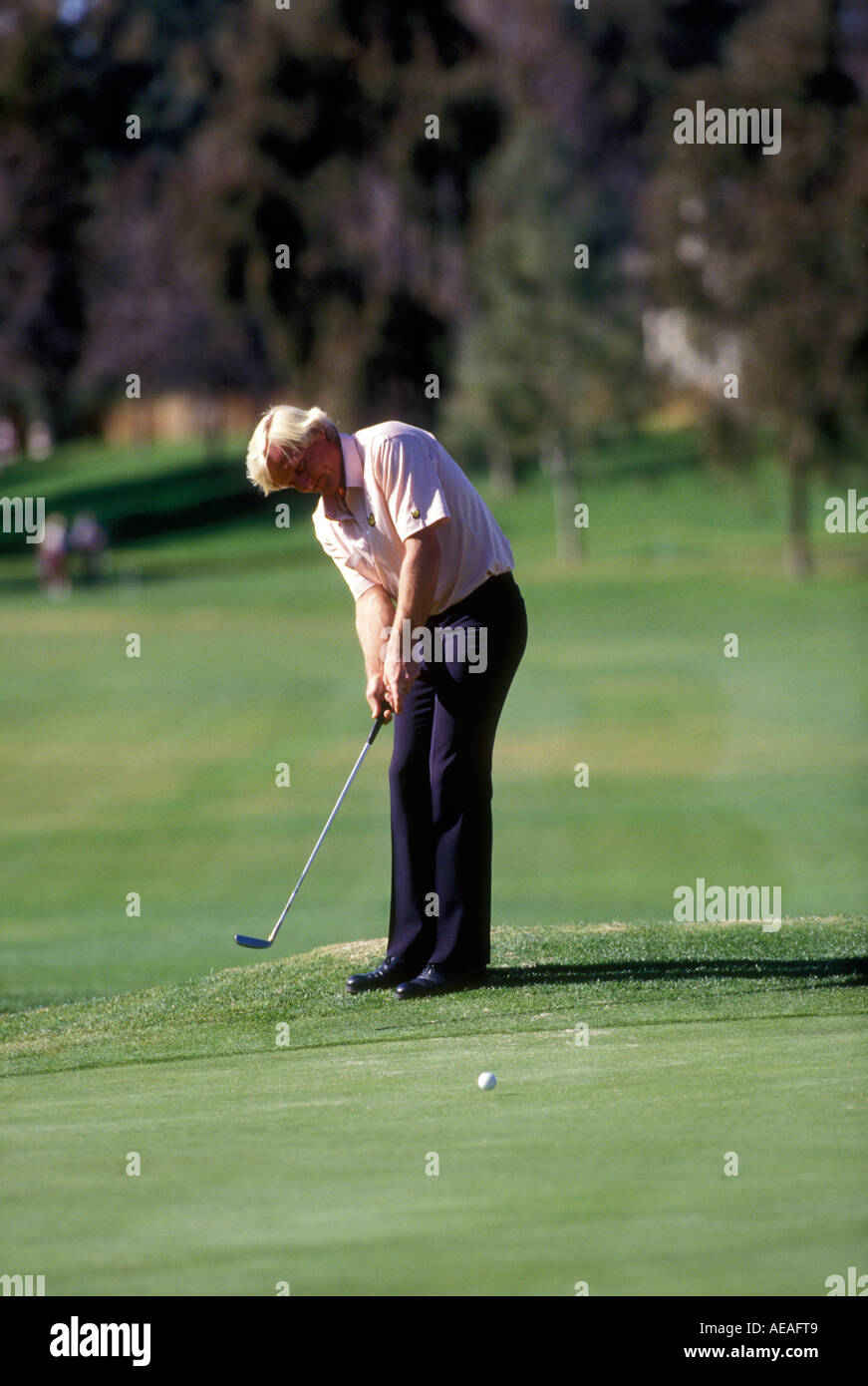 Greg Norman konkurriert in California-Golf-Turnier. Stockfoto