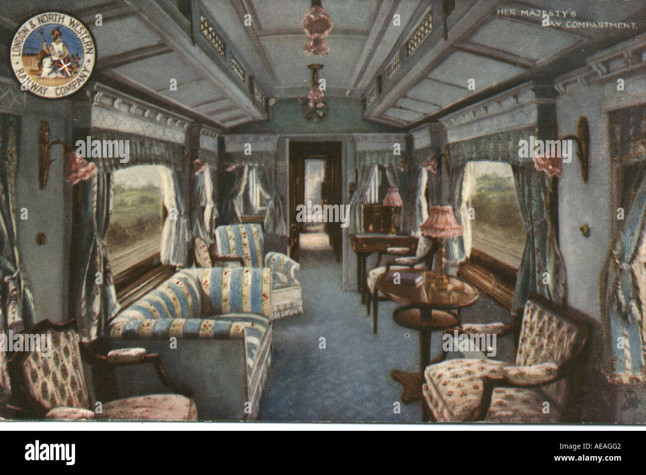 Postkarte von der königlichen Zug zeigen ihrer Majestät Tag Fach circa 1905 Stockfoto