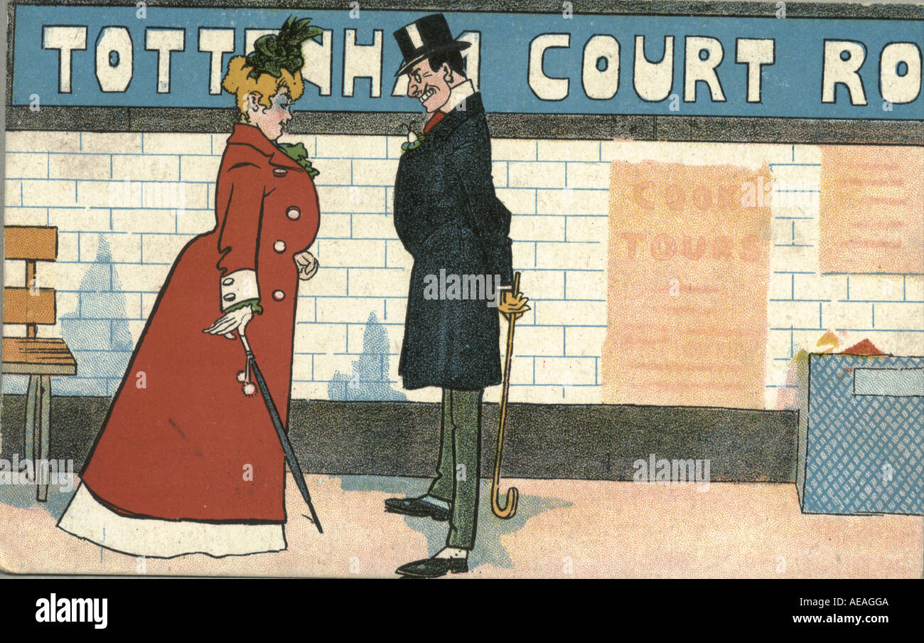 Postkarte von Tottenham Court Road u-Bahnstation 1904 Stockfoto