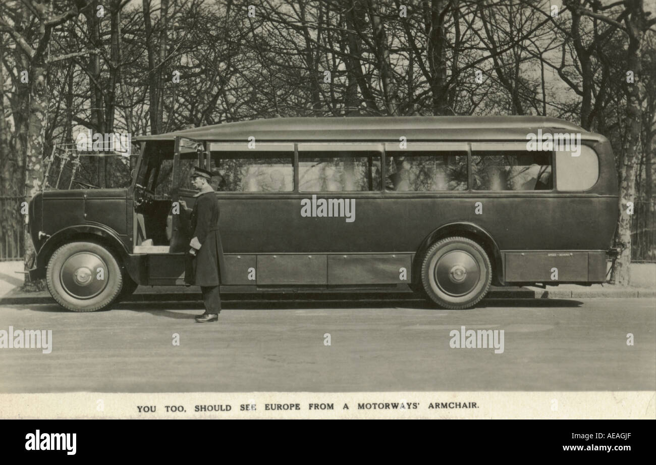 Werbe Postkarte für Autobahnen Sessel ca. 1920 Stockfoto