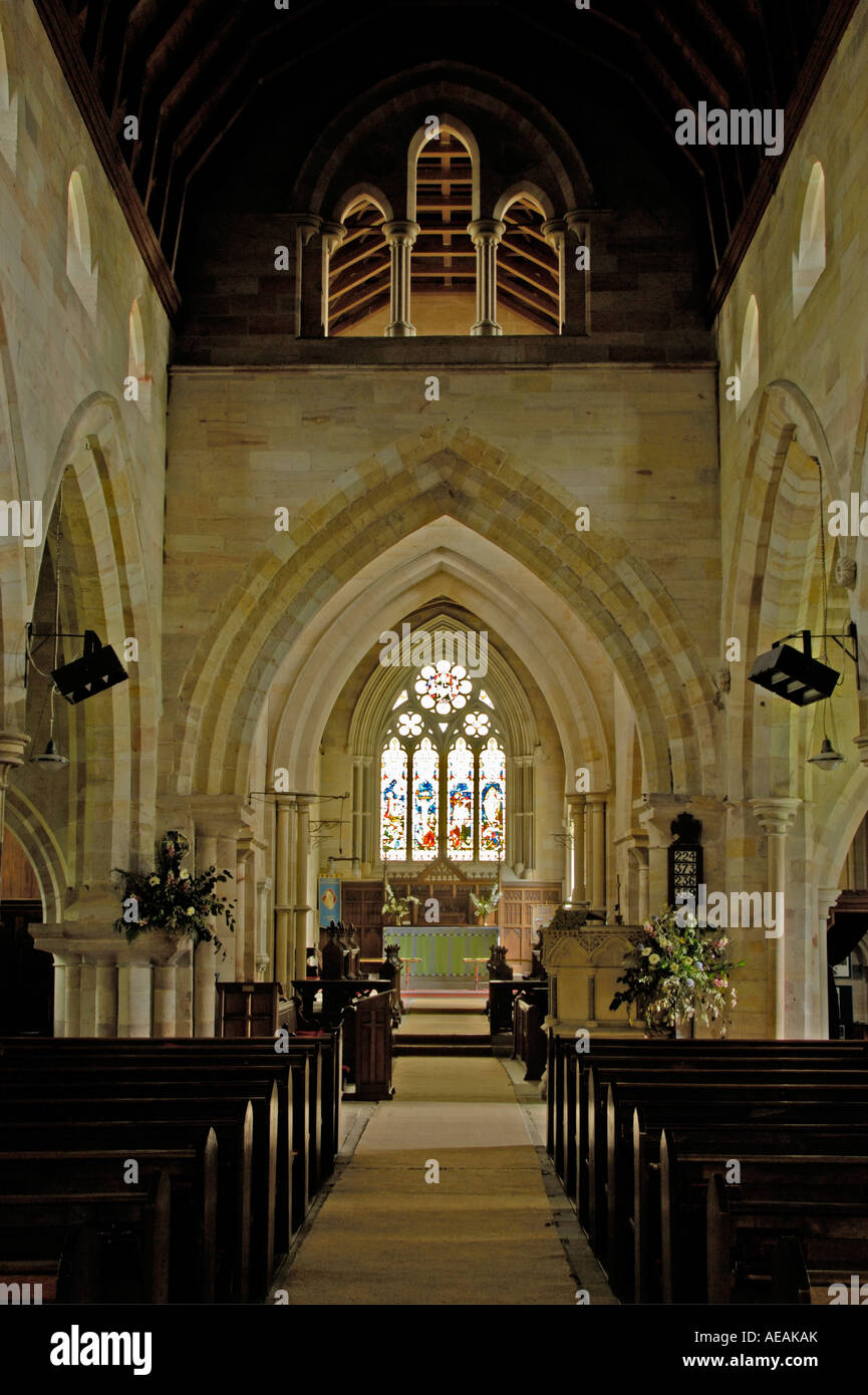 Innenraum der St.-Laurentius-Kirche. Crosby Ravensworth, Cumbria, England, U. Ich l , Europa. Stockfoto