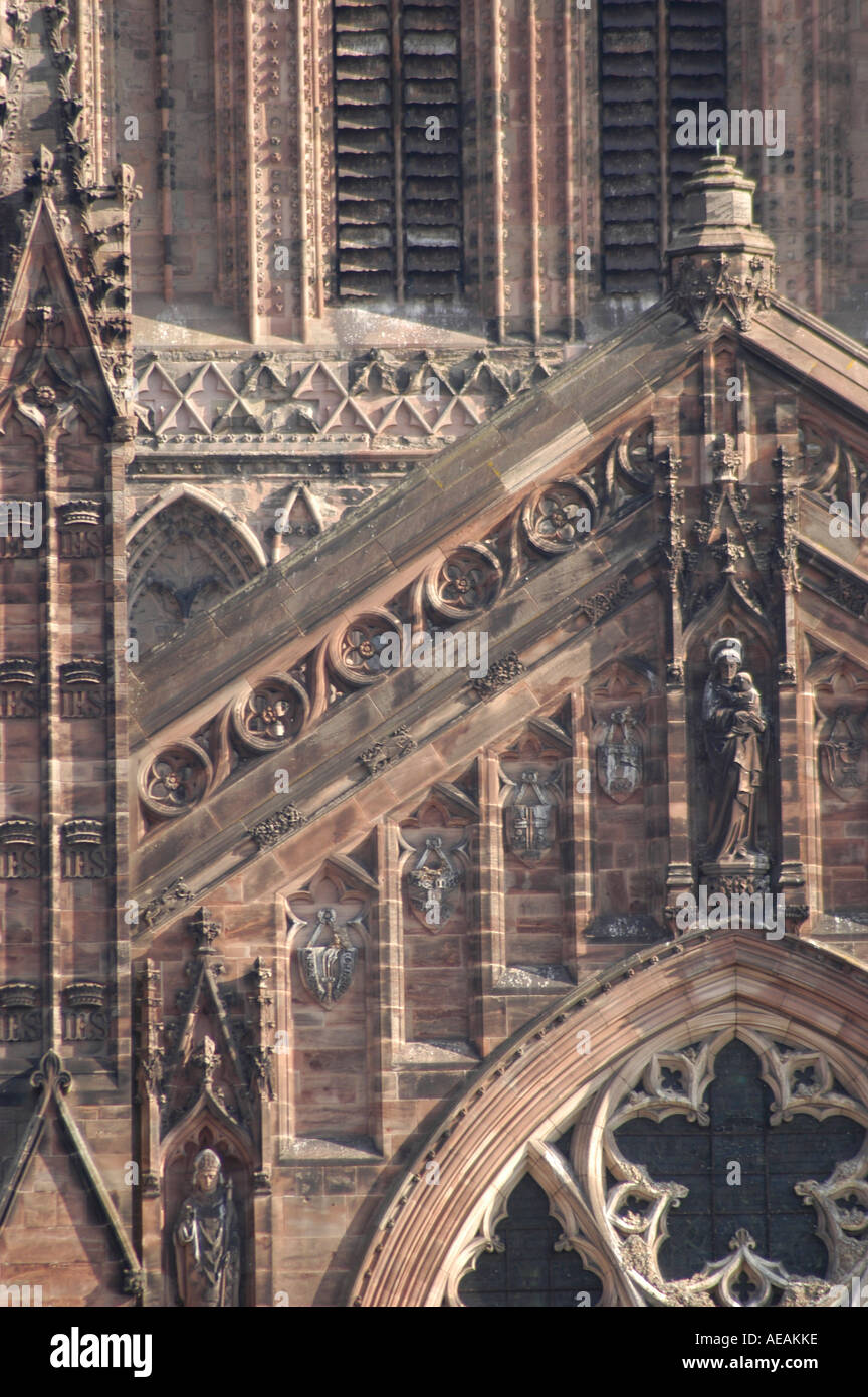 Fassade der Kathedrale Hereford Herefordshire Stockfoto