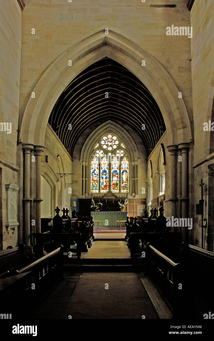 Innenraum der St.-Laurentius-Kirche. Crosby Ravensworth, Cumbria, England, U. Ich l , Europa. Stockfoto