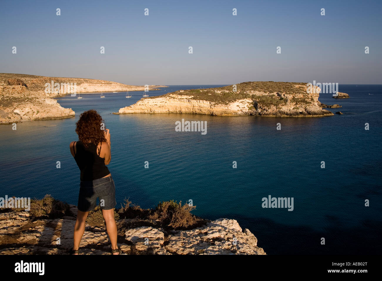 Isola dei Conigli Lampedusa Insel Sizilien Italien Stockfoto