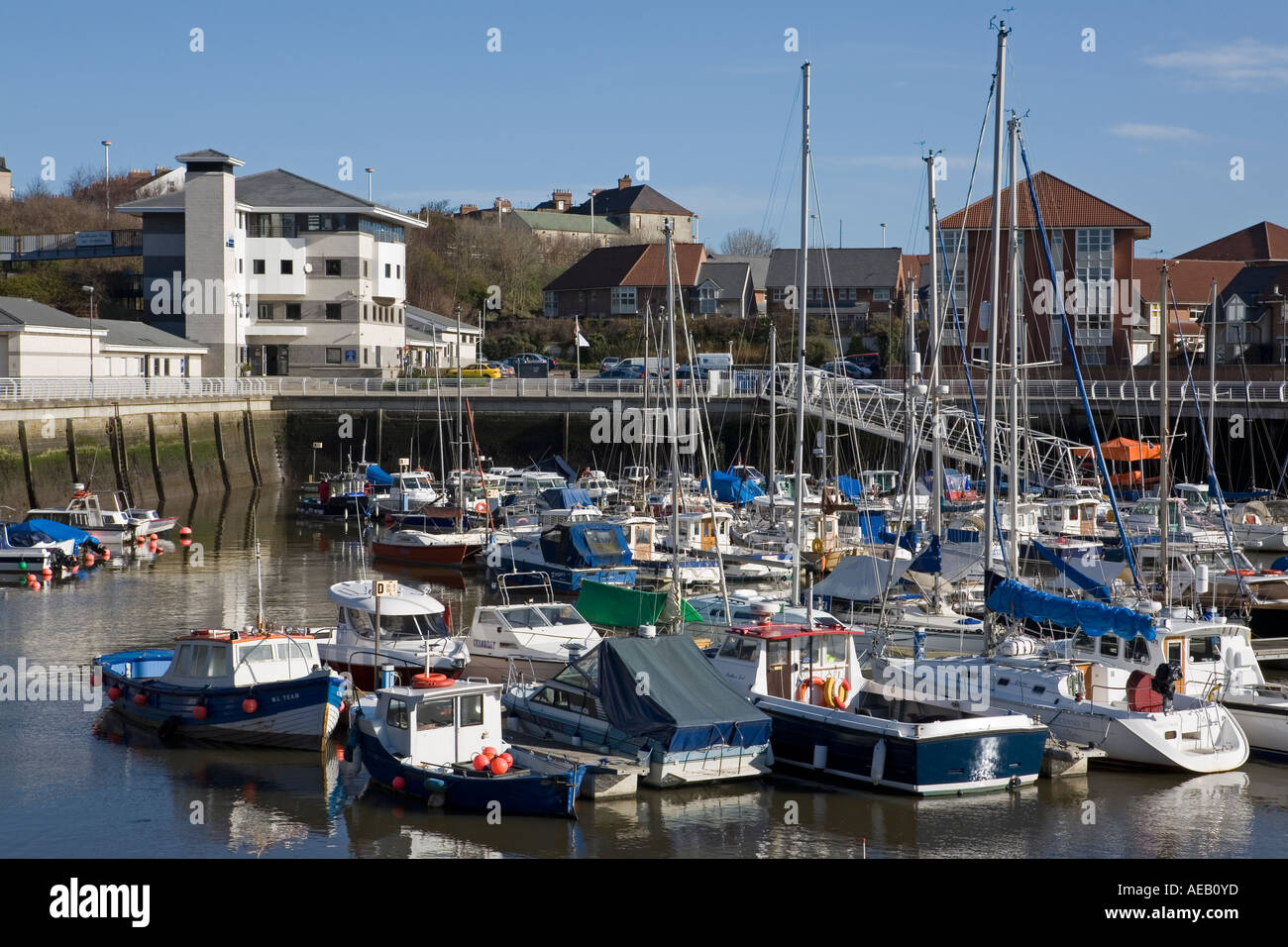 Boote in Sunderland Marina Tyne & tragen England UK Stockfoto