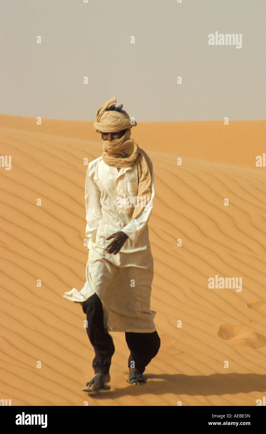 Tuareg im Tadrart Acacus Wüste Sahara Libyen Stockfoto