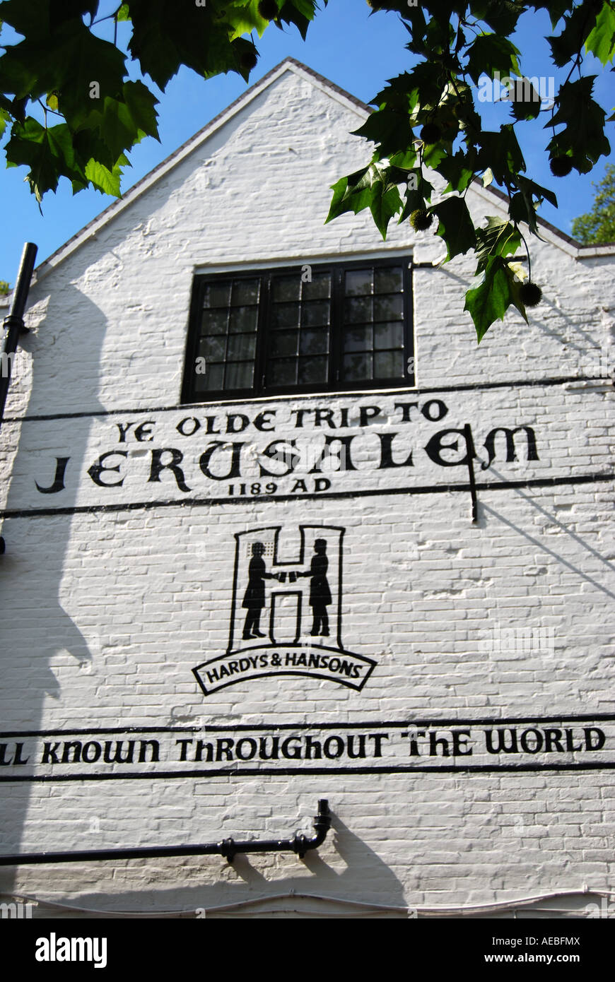 Ye Olde Reise nach Jerusalem Inn, Sudhaus Hof, Nottingham, Nottinghamshire, England, Vereinigtes Königreich Stockfoto