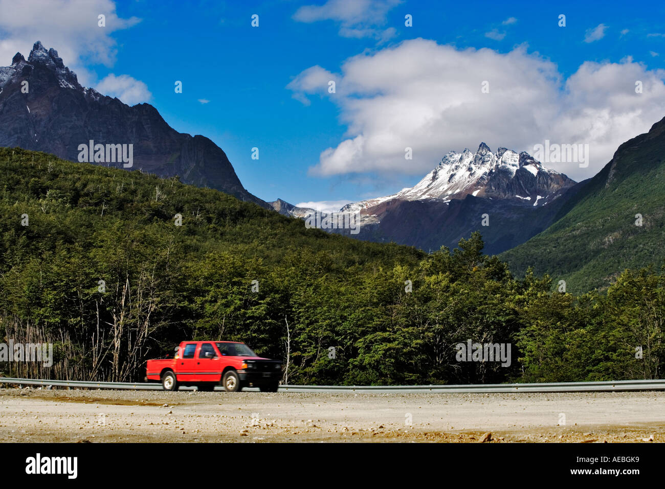 Fahrzeug in Tierra Del Fuego Stockfoto