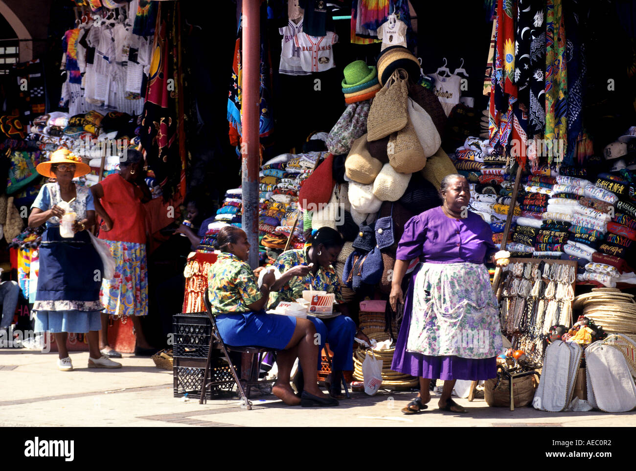 Nassau Bahama Bahamas Folklore Marktfrauen Stockfoto