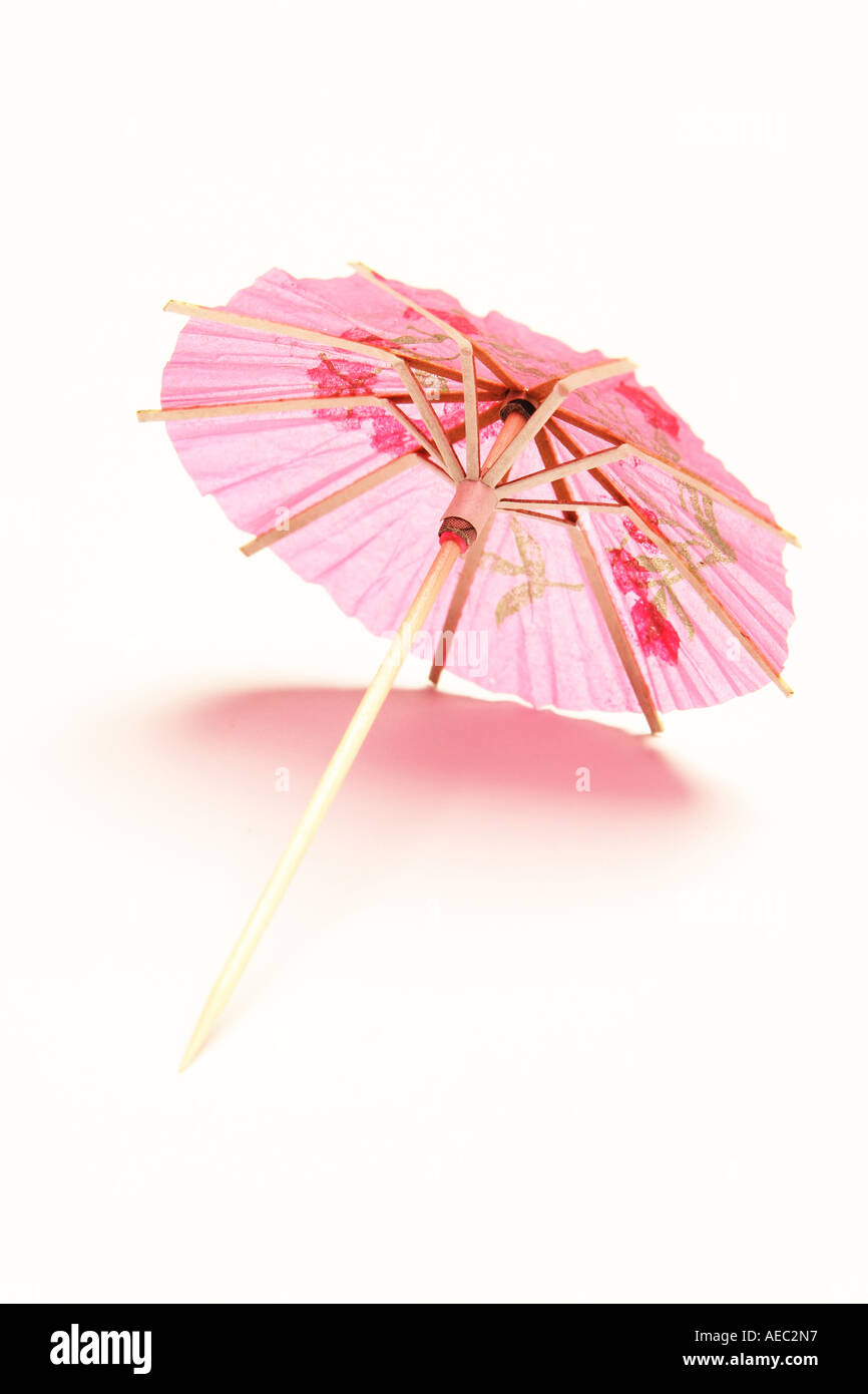 Rosa cocktail Regenschirm Stockfoto