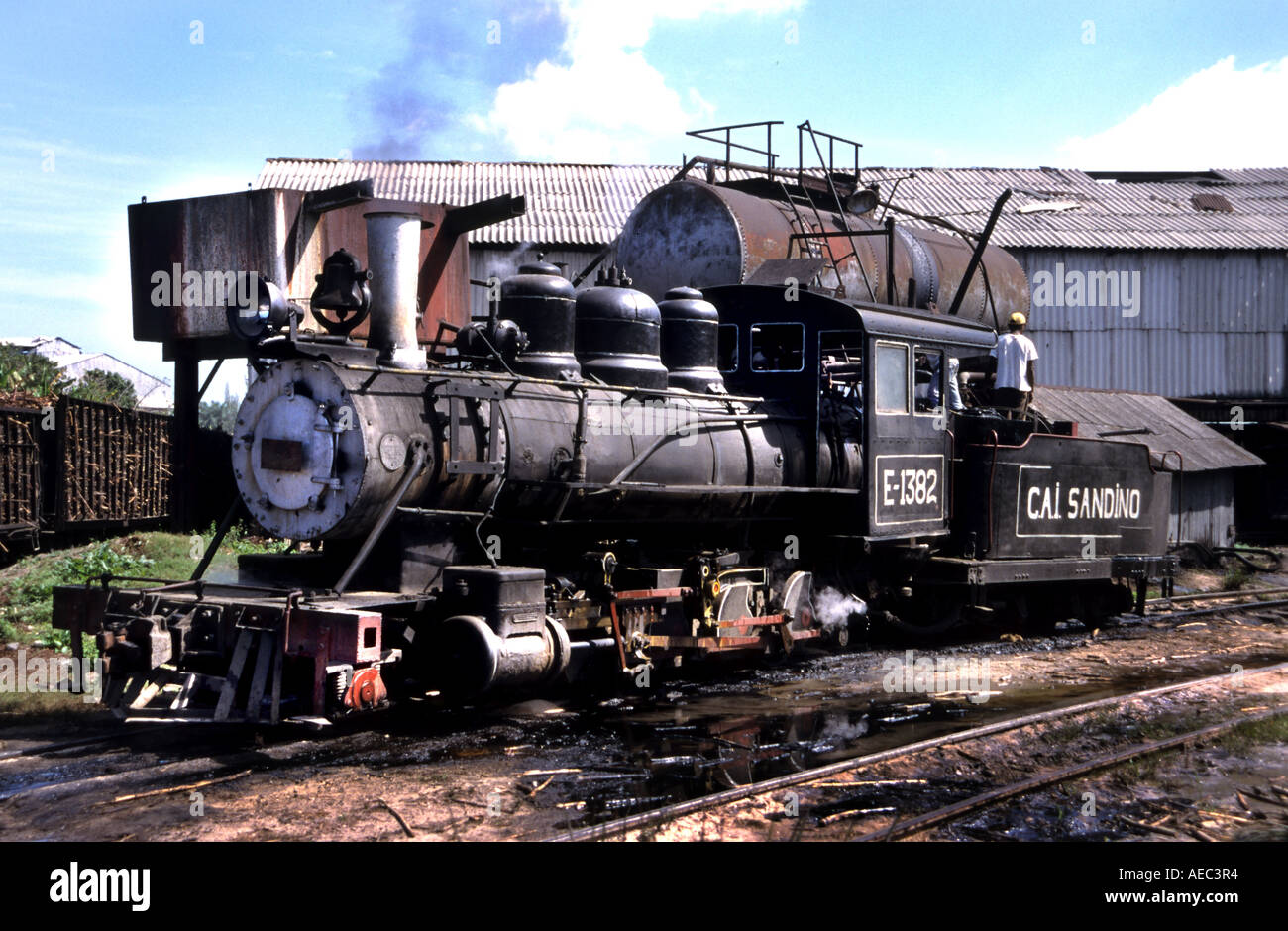 Kuba-kubanische Dampfzug Zug-Dampfmaschine Stockfoto