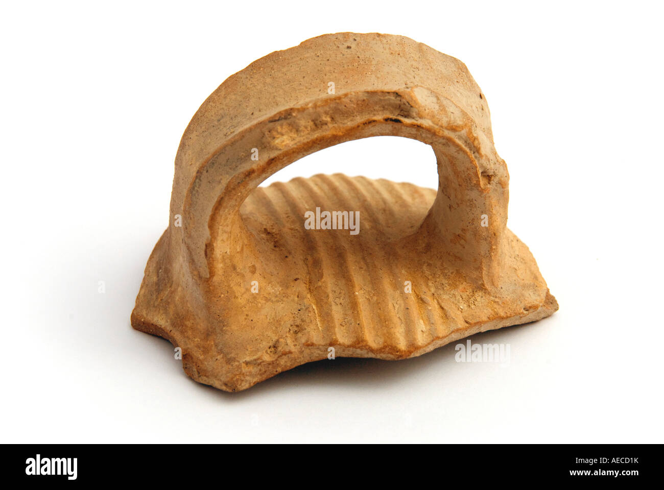 Eine 2000 Jahre alte Fragment von einem römischen Spule Tonkrug aus Pella in Jordanien Stockfoto