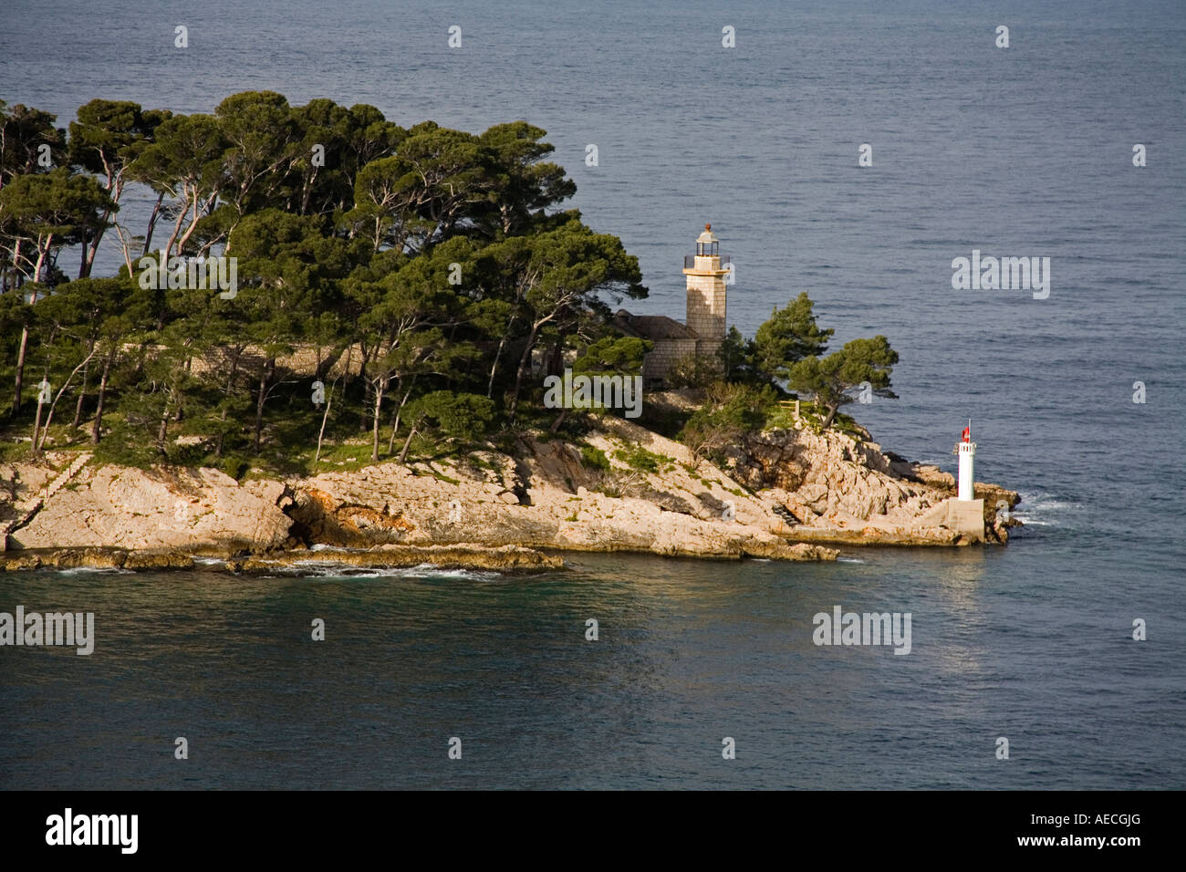 Daksa‟ Insel Leuchtturm Hafen von Dubrovnik Kroatien Stockfoto