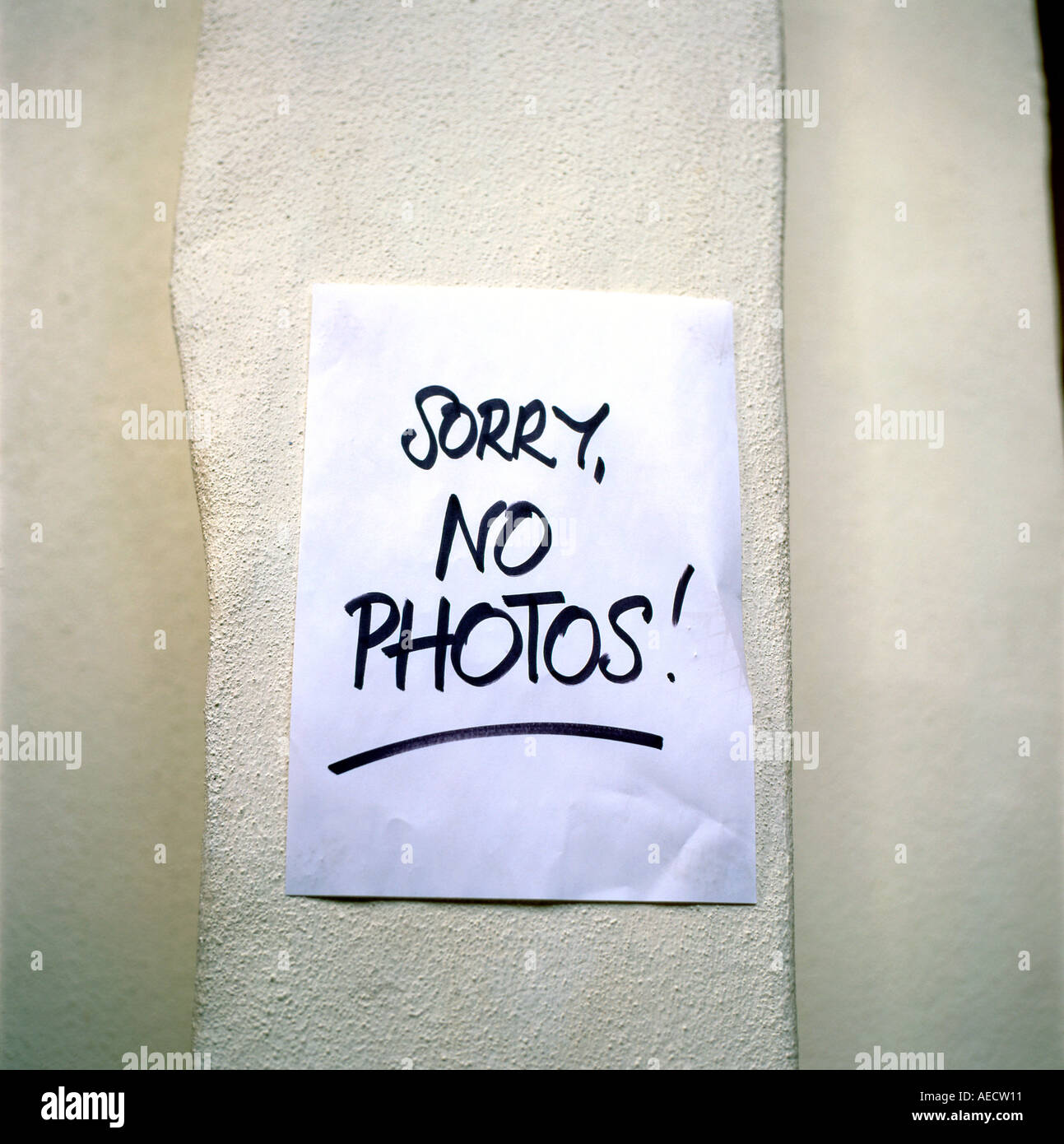 Ein Zeichen, das Verbot der Verwendung von Kameras, London, England Stockfoto