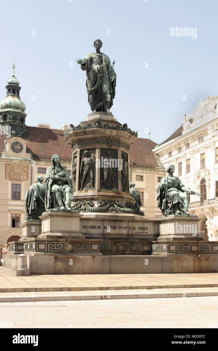 Alte Hofburg Statue Emporer Franz I, Wien Stockfoto