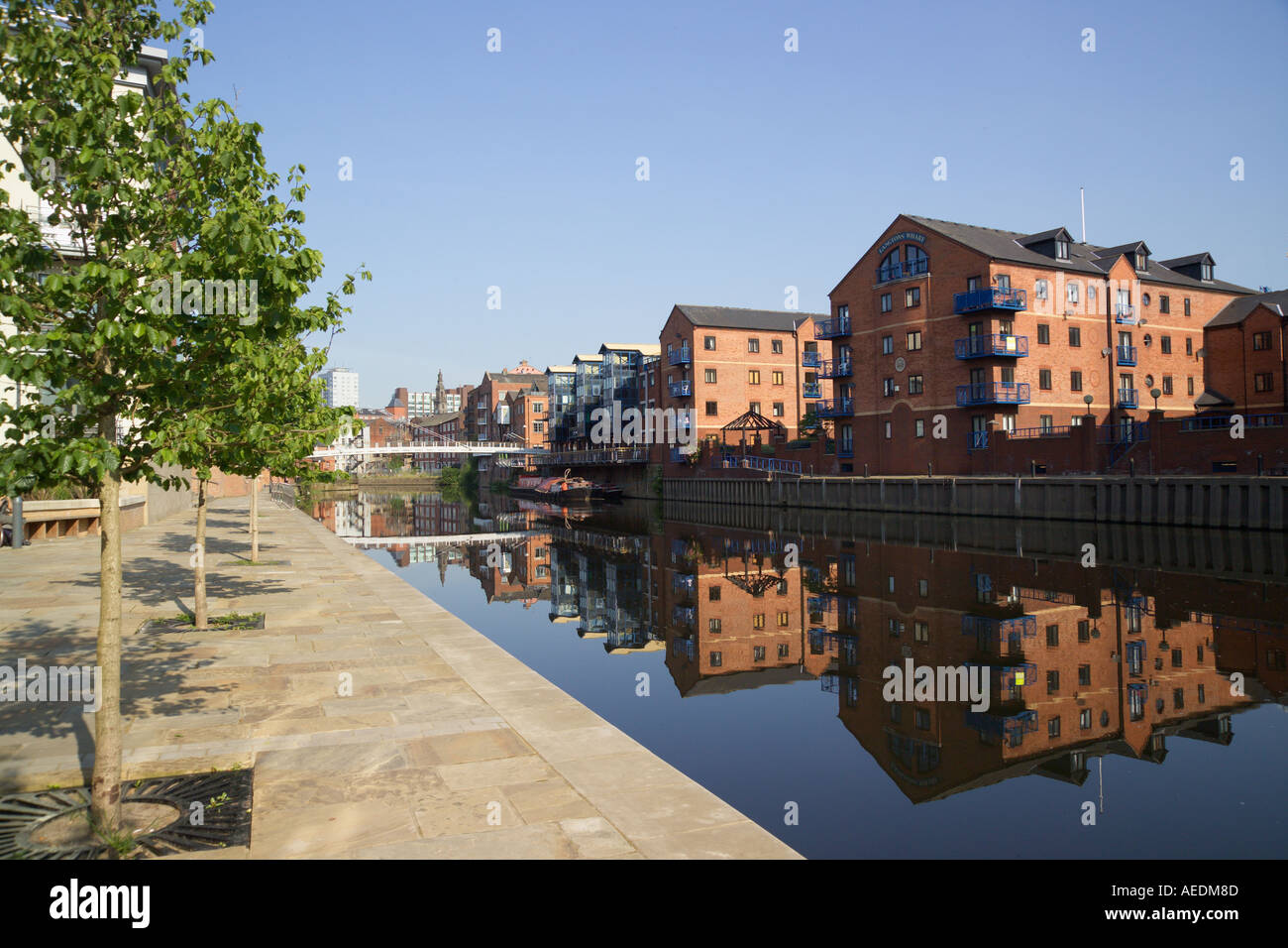 Wohnung Blöcke Brauerei Wharf Leeds Yorkshire England Stockfoto