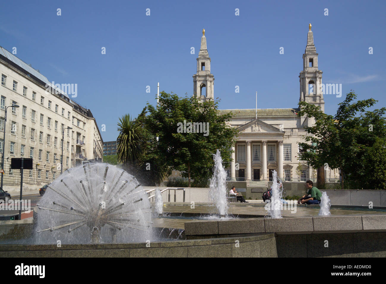 "Stadthalle" "Mandela Gärten" Leeds Yorkshire Stockfoto