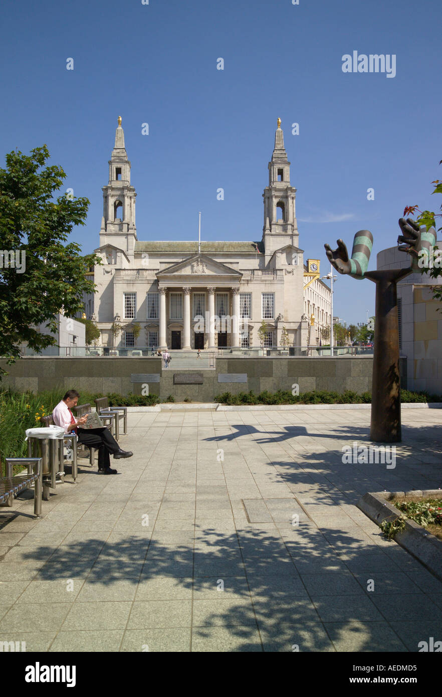 "Stadthalle" "Mandela Gärten" Leeds Yorkshire Stockfoto