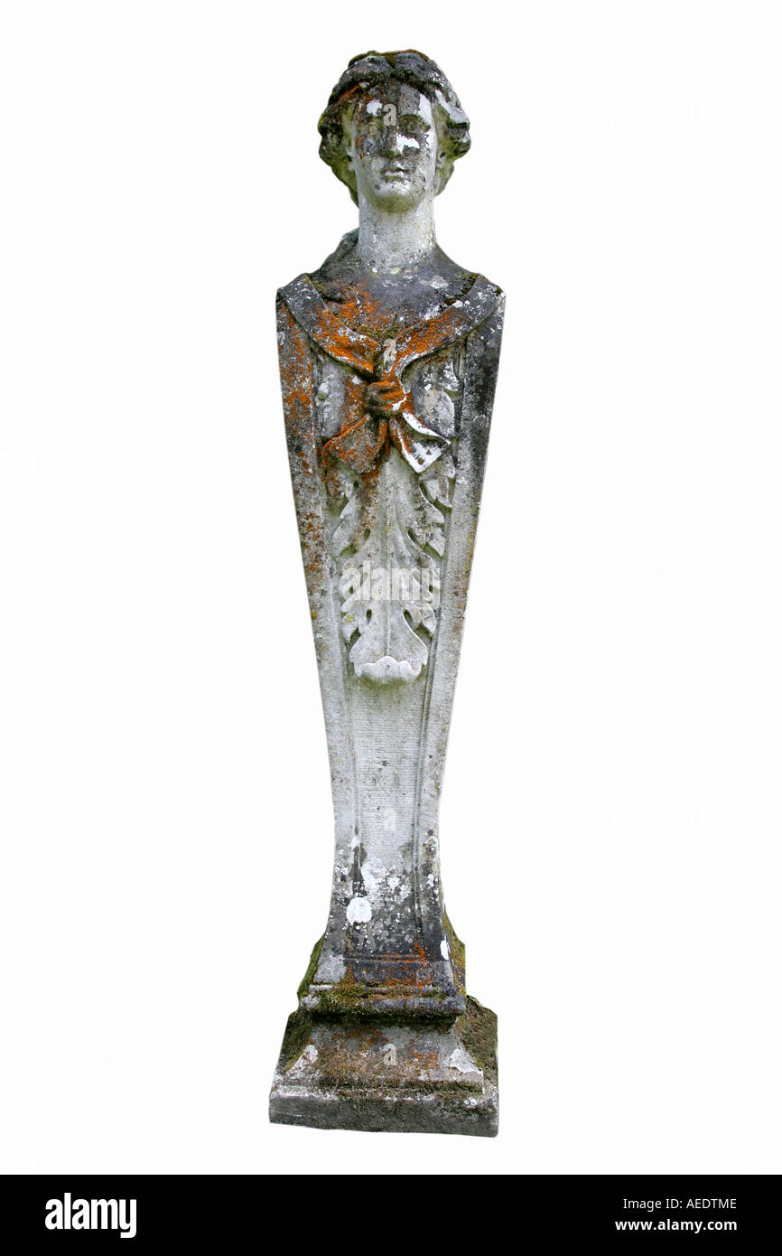 moosigen griechischen Denkmal mittelalterlicher in Chatsworth Derbyshire des 17. Jahrhunderts Vereinigten Königreich England Europa EU Genauigkeit Generationswechsel Stockfoto