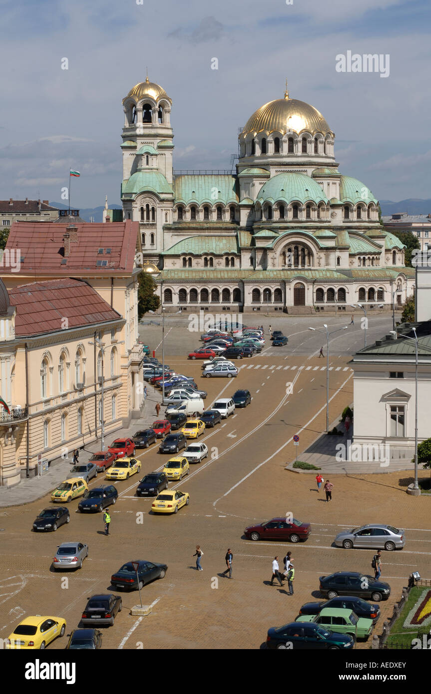 Die Alexander Newski-Kathedrale in Narodno Sabranie (Parlament) Square, Sofia-Bulgarien Stockfoto