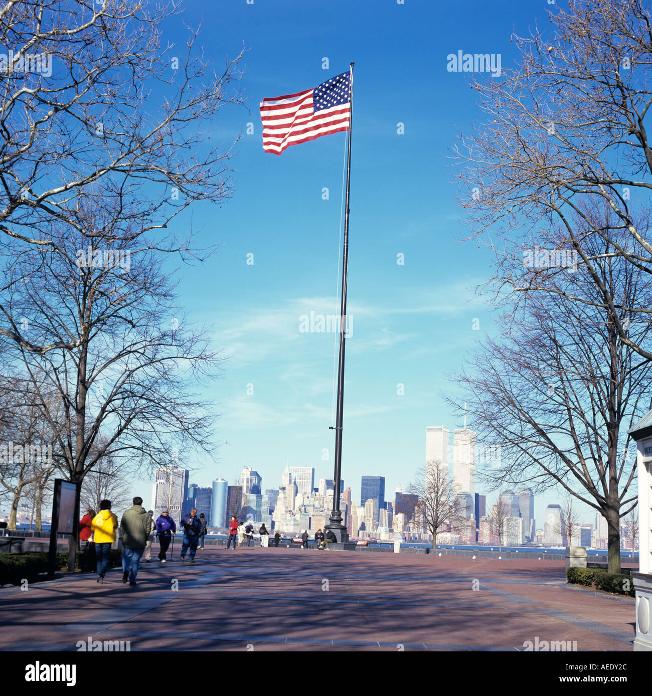 Battery Park Manhattan Skyline New York U S A Stockfoto