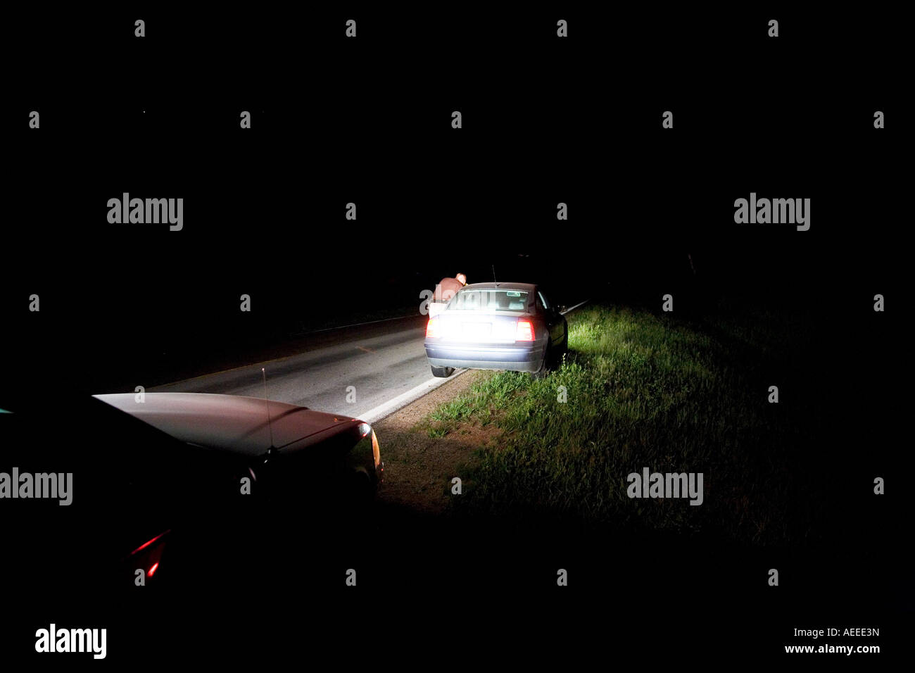 Hilfssheriff Lytle machen einen Stopp auf einer ländlichen Straße s Saline County Sheriff Office Saline County Nebraska USA Stockfoto