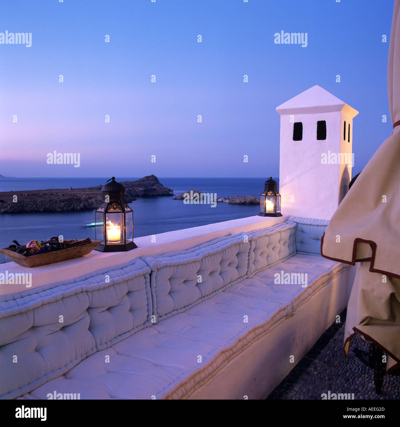 Traditionelle Haus Lindos Rhodos griechische Inseln Griechenland Hellas Stockfoto
