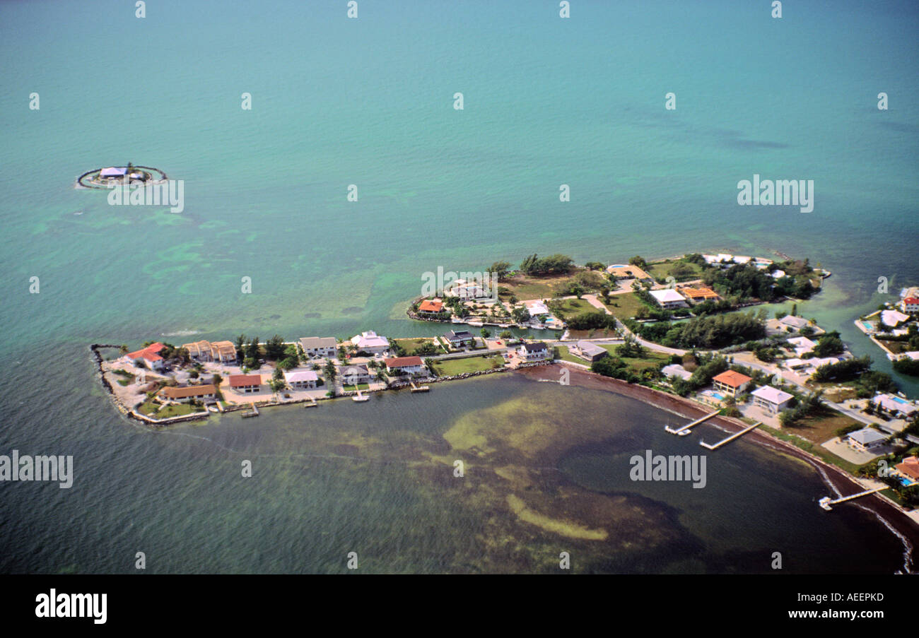 Marathon in den Florida Keys, USA. Urlaub Urlaub home Wohnungen Eigentumswohnungen. Luftbild Stockfoto