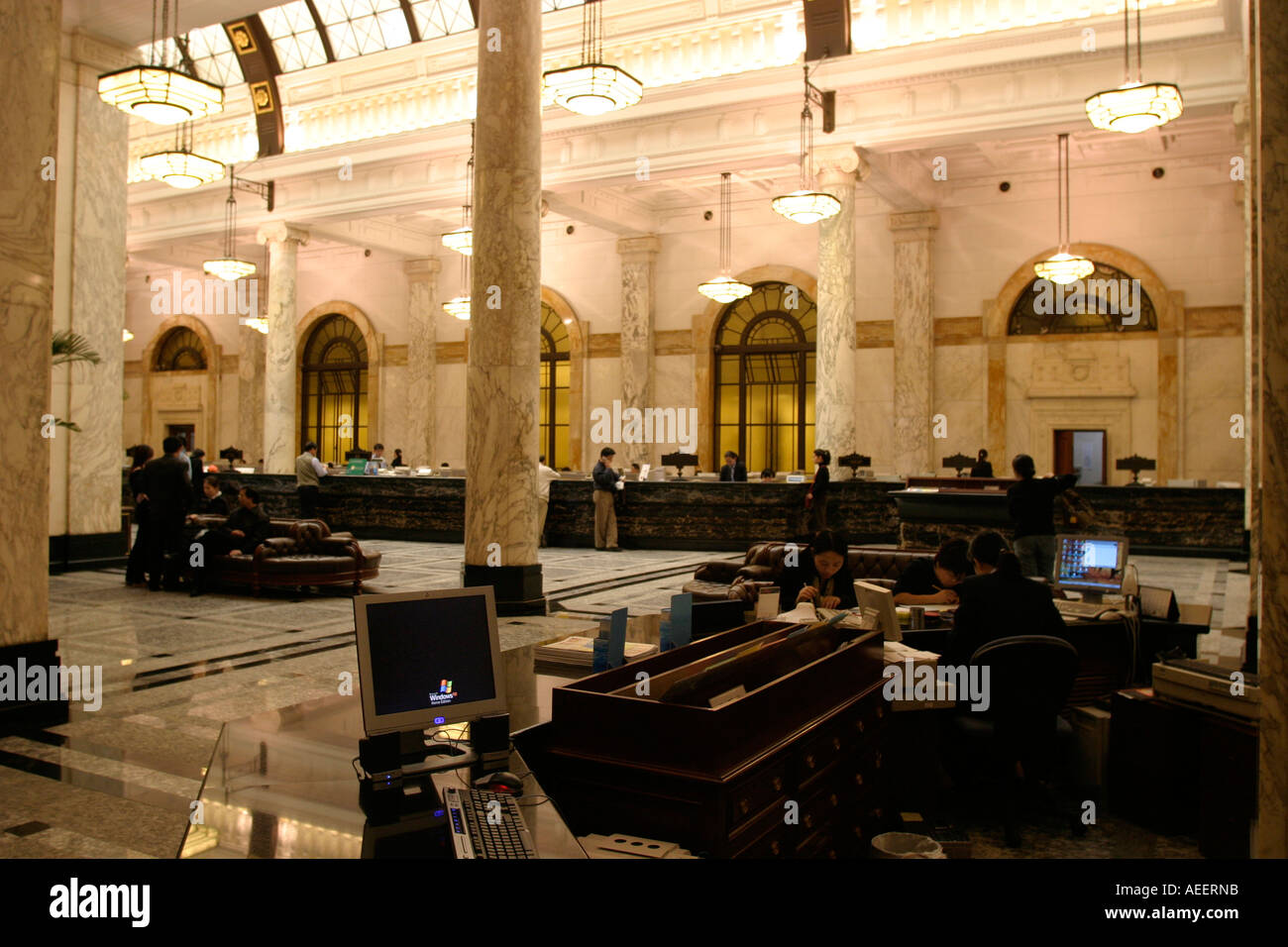 Shanghai China Interieur der alten Hong Kong und Shanghai Bank auf ... Shanghai China Interieur der alten Hong Kong und Shanghai Bank auf ...