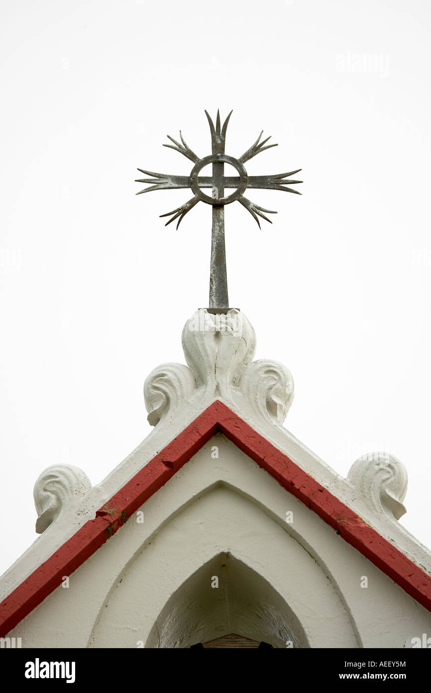 Das Kreuz über der Glockenturm italienische Kapelle Lambholm Orkney Scotland UK Stockfoto
