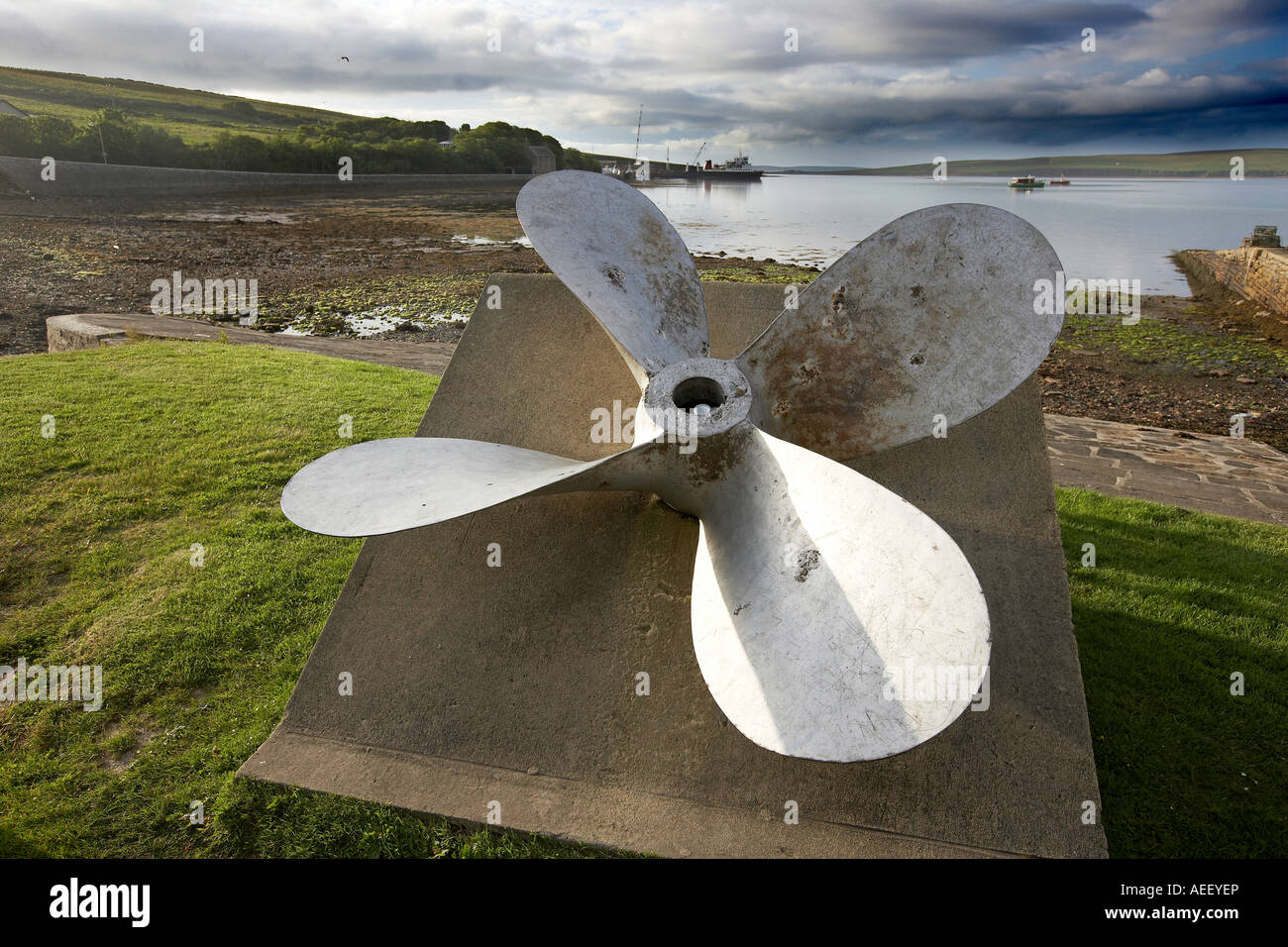 Schiffsschraube auf dem Display an St. Margaret s Hope South Ronaldsay Orkney Scotland UK Stockfoto