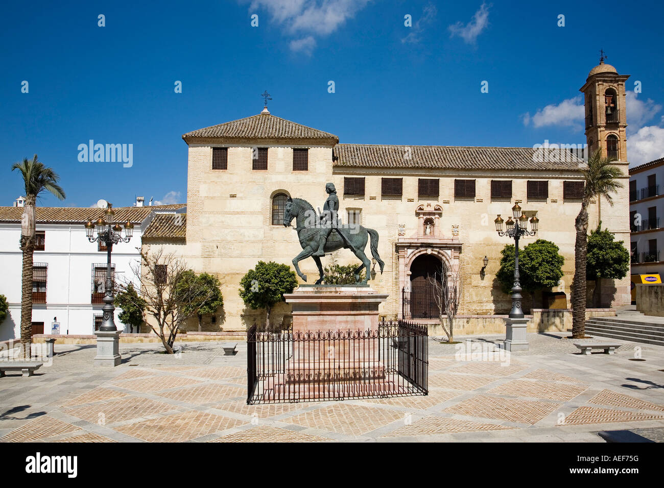 Skulptur von Fernando ich quadratische des Coso Viejo und Kloster von Santa Catalina de Siena Antequera Malaga Andalusien Spanien Stockfoto