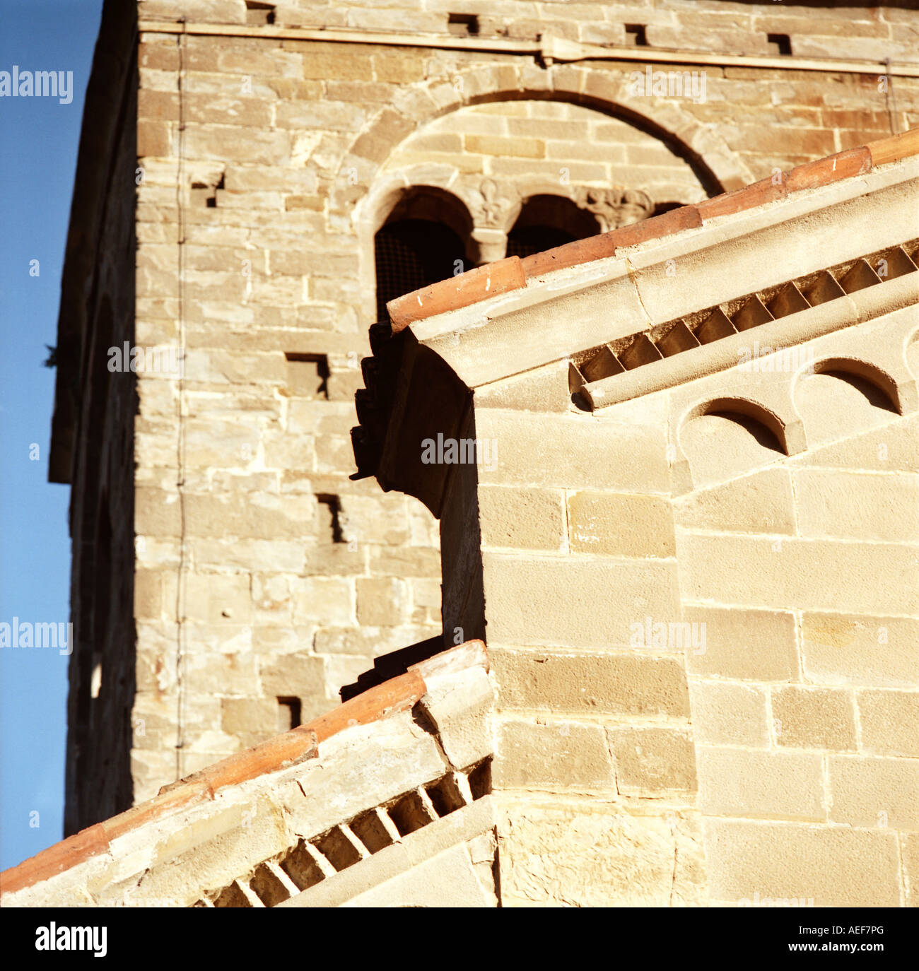 Die Fassade der Abtei von S. Egidio Fontanella Bergamo Stockfoto