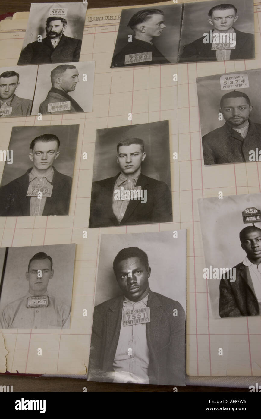 Alten Fahndungsfotos von den frühen Tagen der Nebraska State Penitentiary Stockfoto