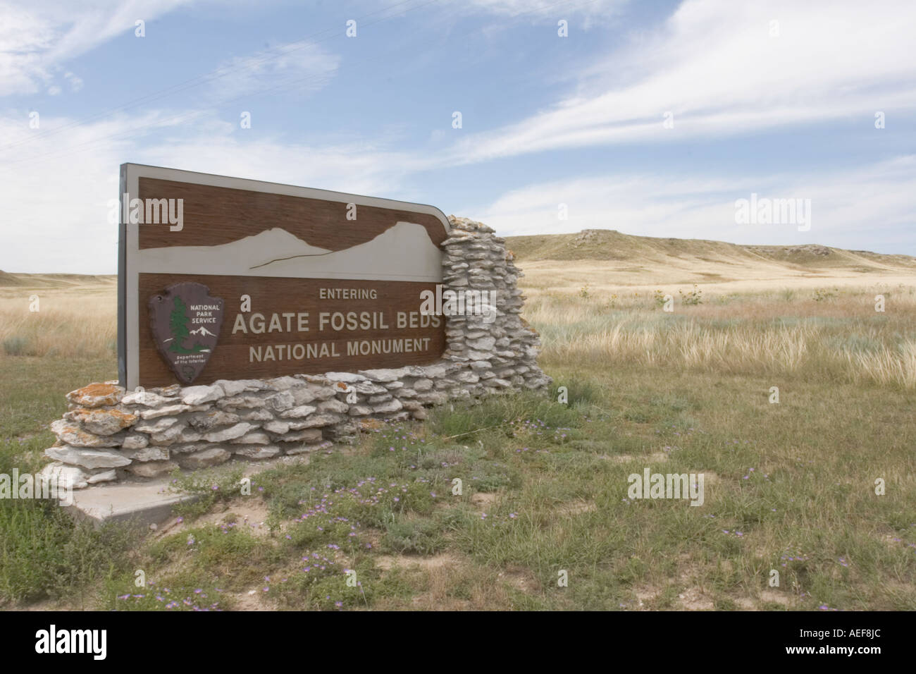 Nationaldenkmal Agate Fossil Betten Sandhills von Nebraska. Nebraska, Westen der USA. Stockfoto