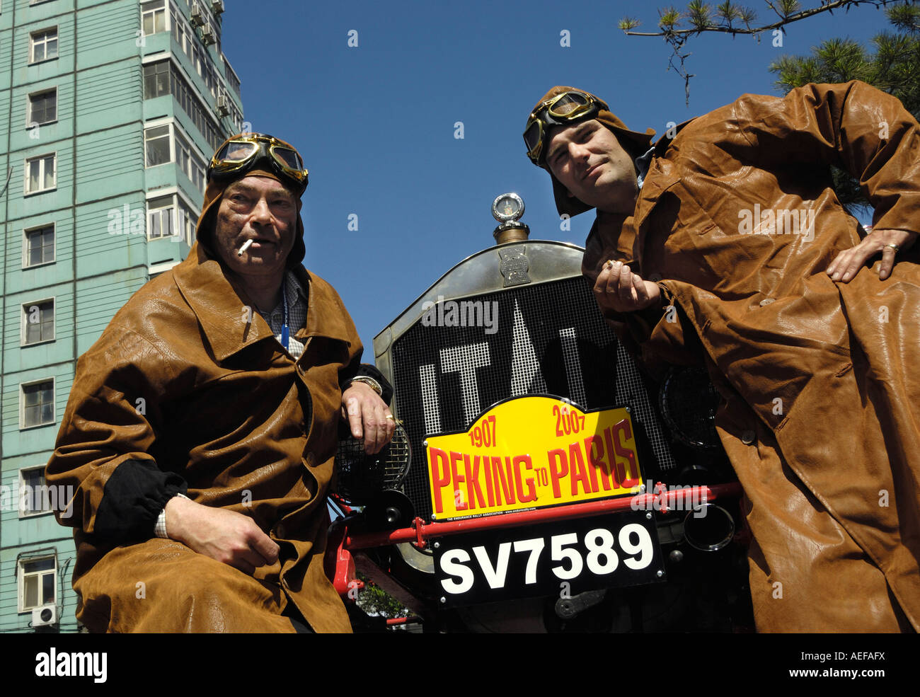 La France 14 Liter Nr. 14 während der erneutes Ausführen der 1907 Peking to Paris Rallye in Peking 25. Mai 2007 Stockfoto