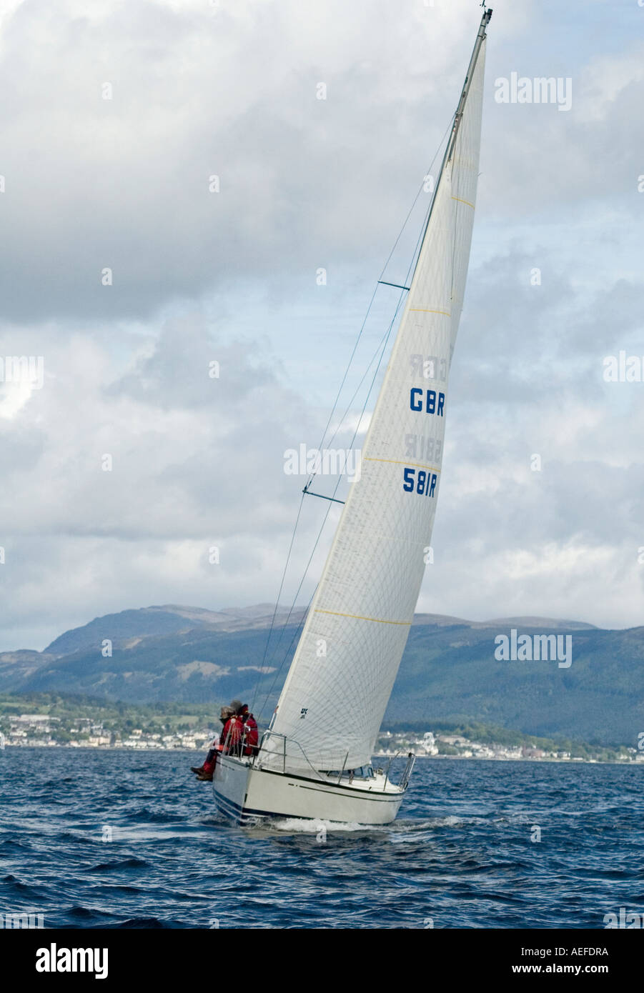 Yacht-Rennen auf dem Clyde Stockfoto