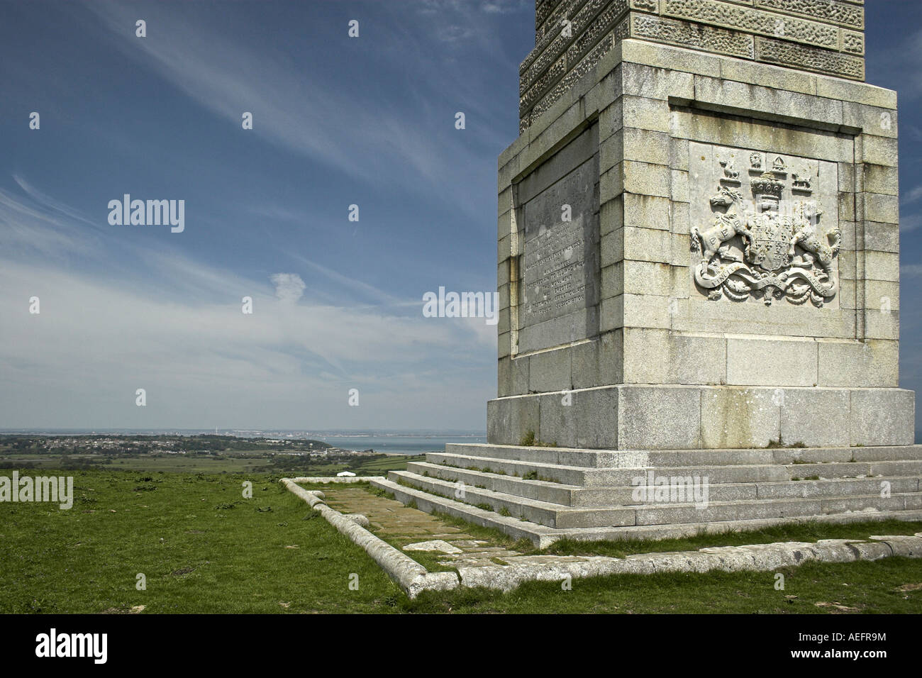 Lord Yarborough Denkmal, Bembridge Down / Culver Klippe, Isle Of Wight, England, UK. Stockfoto