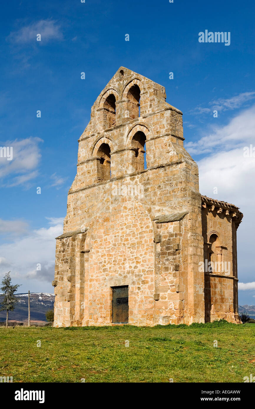 Einsiedelei romanischen San Facundo oder San Fagun historisches Denkmal Region von Bureba Briviesca Burgos Kastilien Spanien Löwe Stockfoto