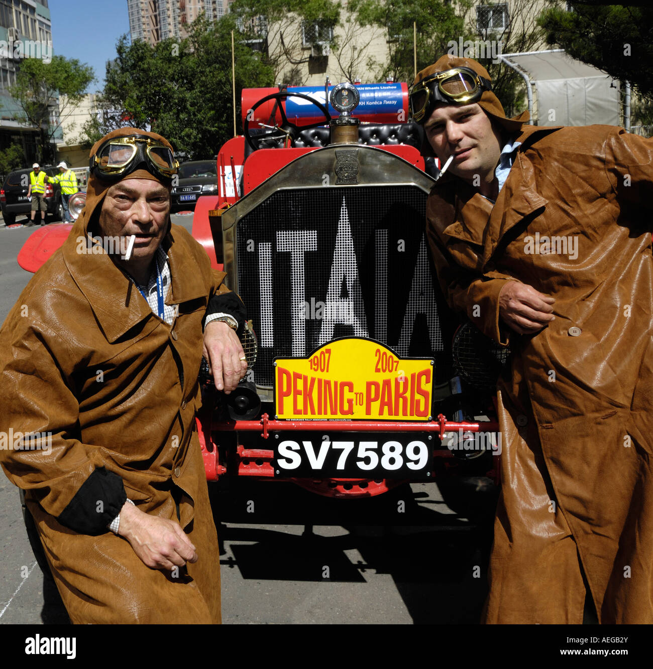 La France 14 Liter Nr. 14 während der erneutes Ausführen der 1907 Peking to Paris Rallye in Peking 25. Mai 2007 Stockfoto