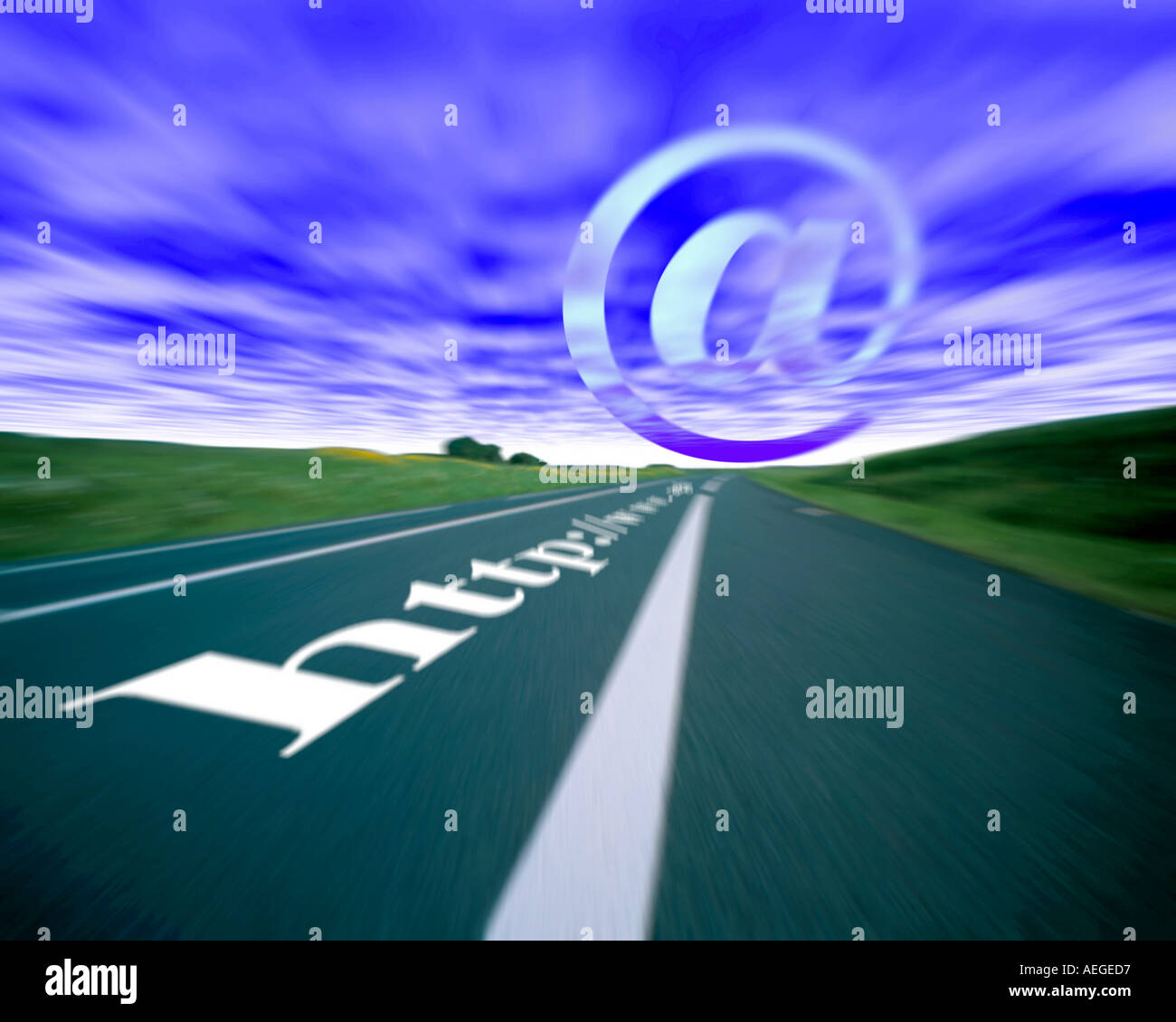 Büro Straße Autobahn Perspektive Bewegung Geschwindigkeit Conectivity verwischen Ziel objektive Internet Www World Wide Web Richtung libert Stockfoto