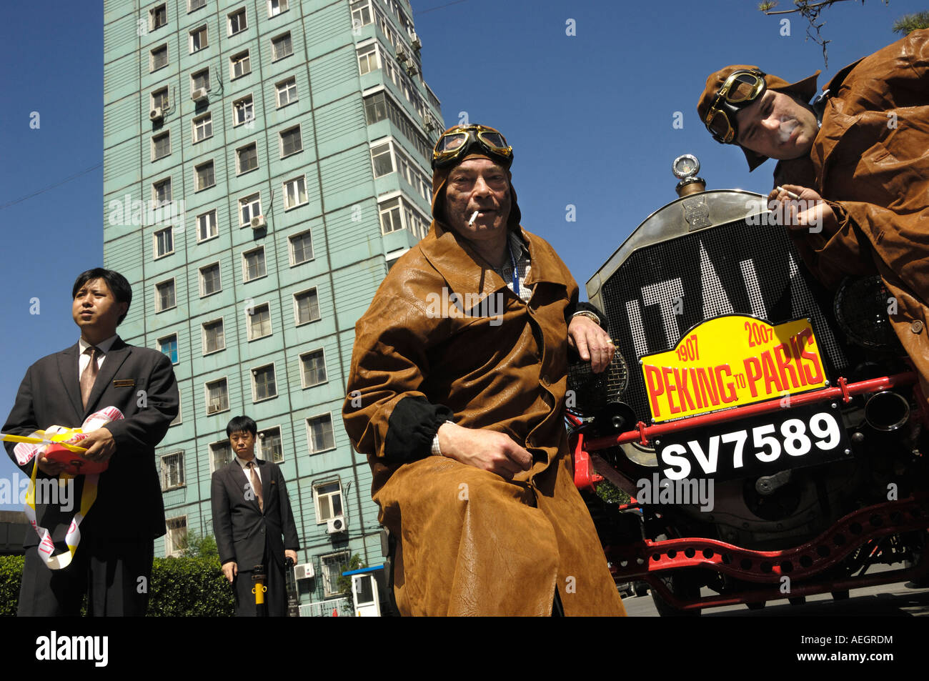 La France 14 Liter Nr. 14 während der erneutes Ausführen der 1907 Peking to Paris Rallye in Peking 25. Mai 2007 Stockfoto