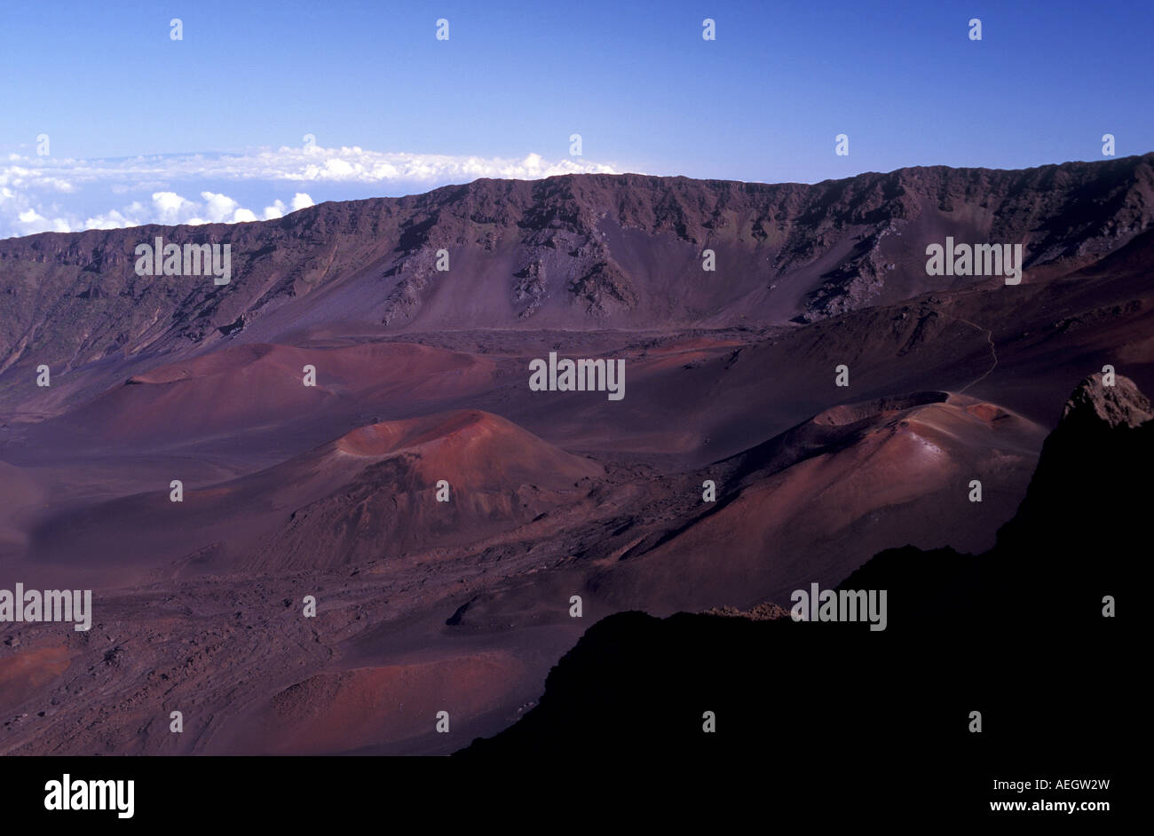 Malerische Aussicht des Haleakala Krater Maui Hawaii USA Stockfoto