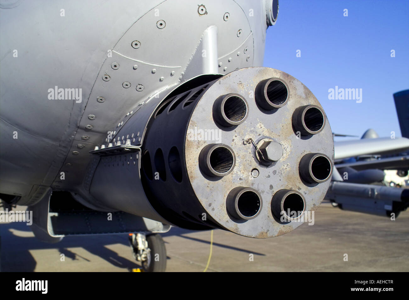 A-10 Warthog-Gatling-Kanone Stockfoto