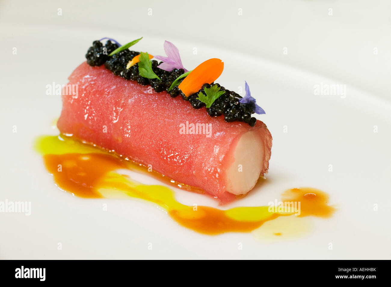 Lachs Roll sushi Stockfoto
