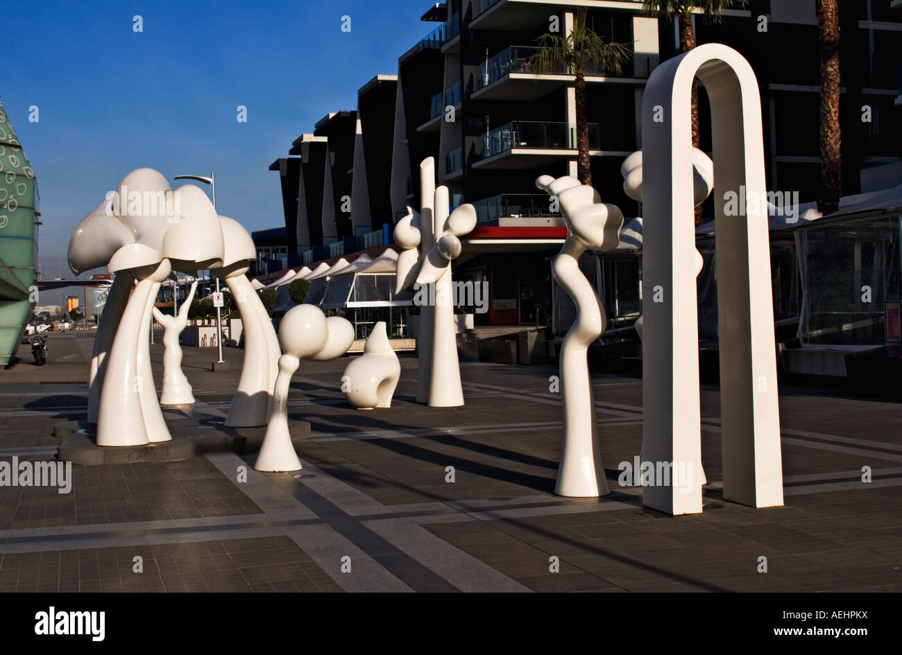 Skulpturen in Melbourne Docklands.Melbourne Victoria Australien. Stockfoto